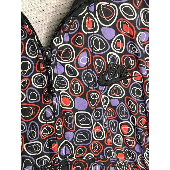 Nike Vintage Y2K Geo Print Zip Up Windbreaker Jacket Black/Purple/Red M (10-12) - Picture 4 of 8